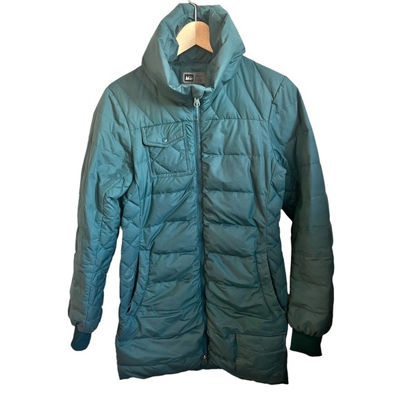 REI Down Filled Long Puffer Gorpcore Puffer Coat Size XS - Picture 1 of 9